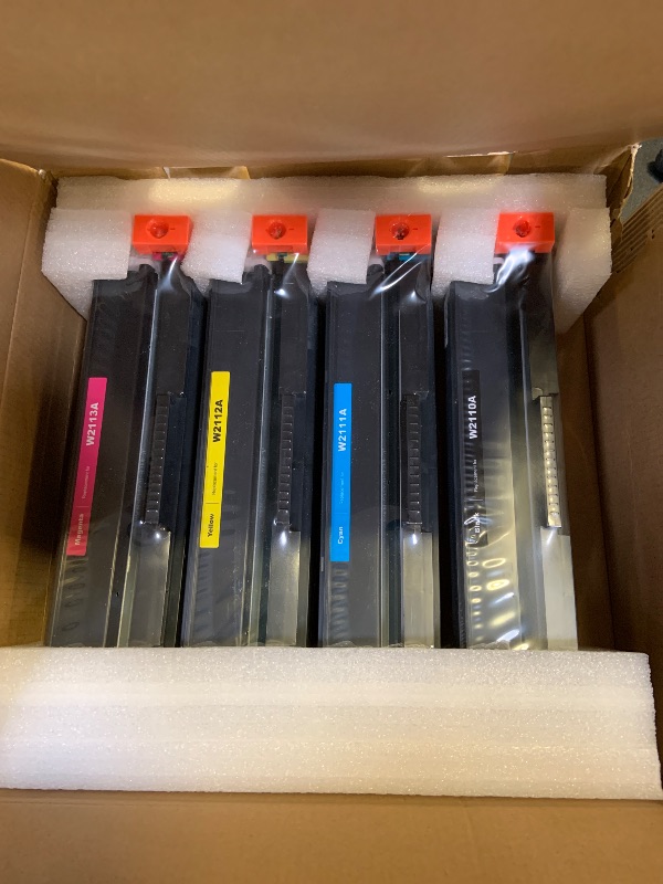 Photo 1 of 206A Toner Cartridges 4 Pack (with Chip) Compatible Replacement for HP 206A 206X for Color Laserjet Pro MFP M283fdw M283cdw M283fdn M282nw Pro M255dw M255nw M283 M255 Printer W2110A W2110X High Yield