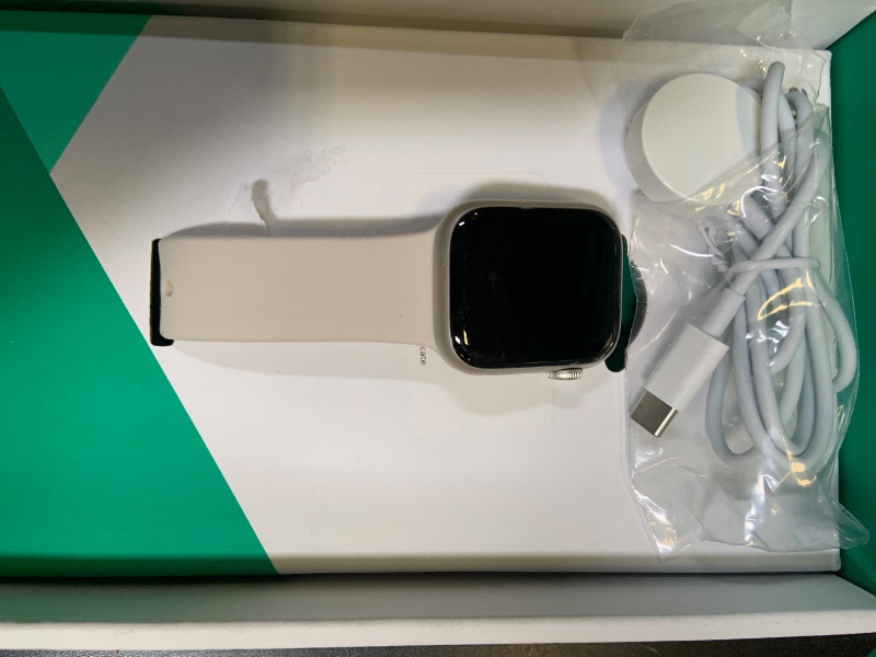 Photo 1 of Apple Watch Series 9 [GPS + Cellular 41mm] Starlight Aluminum Case with Starlight Sport Band S/M (Renewed Premium)