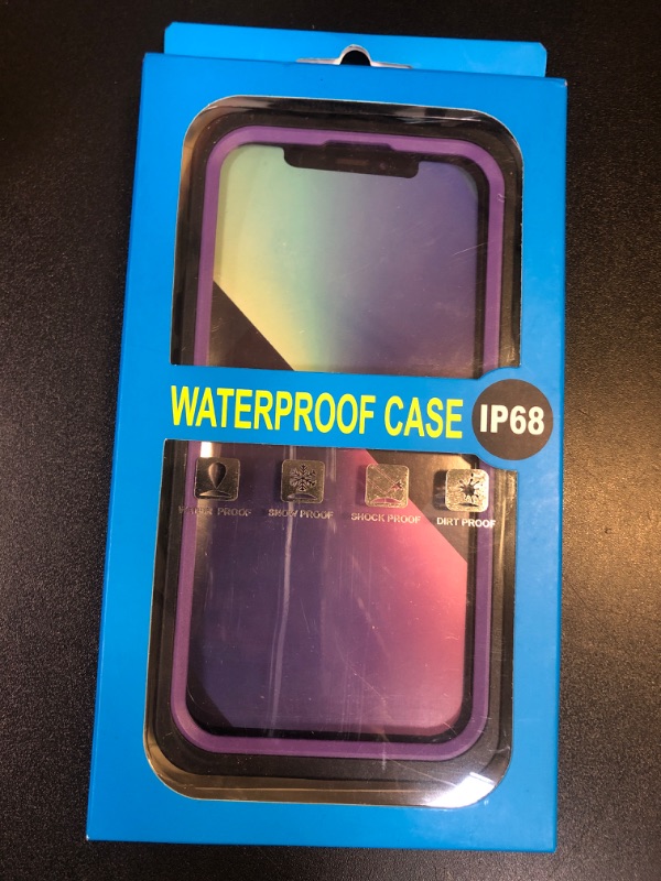 Photo 1 of Temdan Compatible with iPhone 13 Case Waterproof, Built-in Screen & Camera Protector IP68 Underwater Full Body 13FT Military Dropproof Shockproof Phone Case 6.1"-Purple/Clear