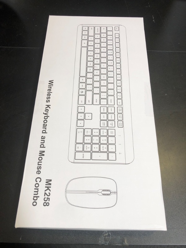 Photo 1 of Wireless Keyboard and Mouse Combo, Full Size Silent Ergonomic Keyboard and Mouse, Long Battery Life, Optical Mouse, 2.4G Lag-Free Cordless Mice Keyboard for Computer, Mac, Laptop, PC, Windows