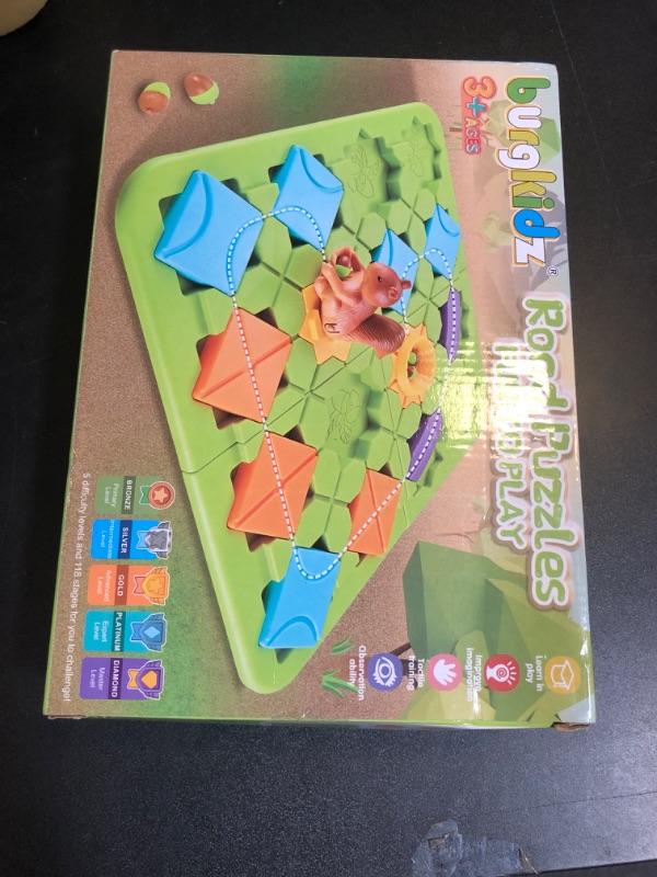 Photo 1 of STEM Board Games Kids Toys, Maze Brain Teaser Puzzles Learning Games for Kids Ages 4-8 118 Challenges 5 Difficulty Levels Squirrel Logic Track Building Blocks, Educational Montessori Birthday Gifts