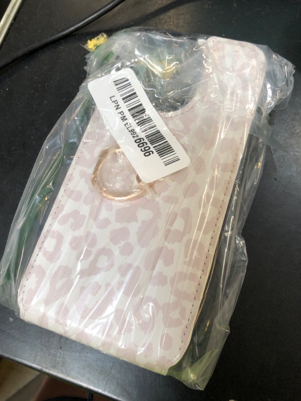 Photo 1 of HAOPINSH for iPhone 16 Pro Max Wallet Case with Card Holder, 360°Rotation Ring Kickstand, White Leopard Pattern, RFID Blocking Leather for Girls Women, Double Buttons Protective Cover 6.9"