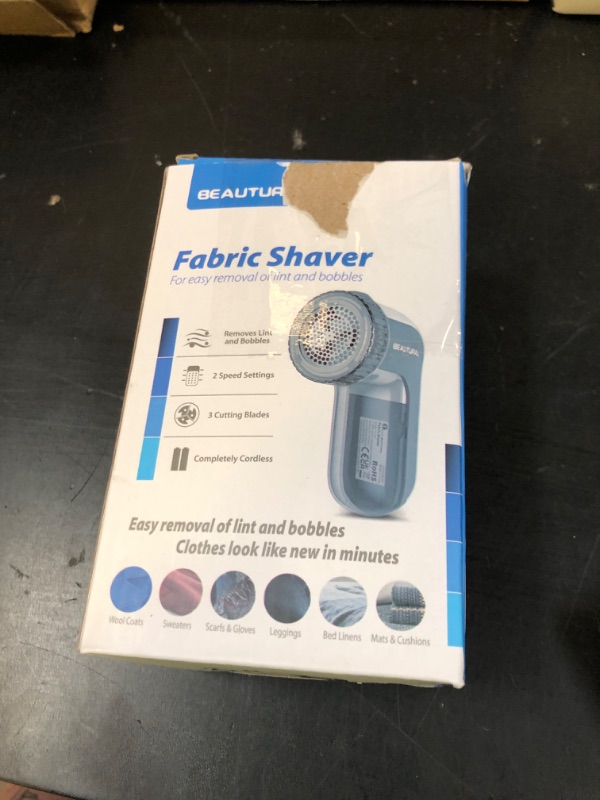 Photo 1 of BEAUTURAL Fabric Shaver and Lint Remover, Sweater Defuzzer with 2-Speeds, 2 Replaceable Stainless Steel Blades, Battery Operated, Remove Clothes Fuzz, Lint Balls, Pills, Bobbles Gray