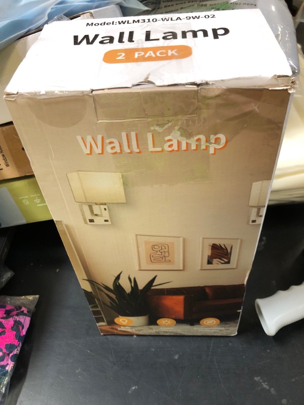 Photo 1 of AVV Bedroom Sconces Set of 2, Wall Mounted Bedside Lamps with USB Port, AC Outlet and 3 Color Selectable 2700K/4000K/5000K, Wall Lamps for Bedroom Living Room Hotel, Hardwire, Nickel