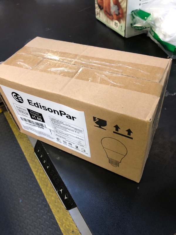 Photo 1 of EdisonPar Dusk to Dawn A19 LED Light Bulb, 100W Equivalent, Efficient 14W, 1600 Lumens, Automatic On/Off Sensor for Outdoor, E26 Medium Base, Frosted, 6500K, Cool Daylight - (Pack of 8)