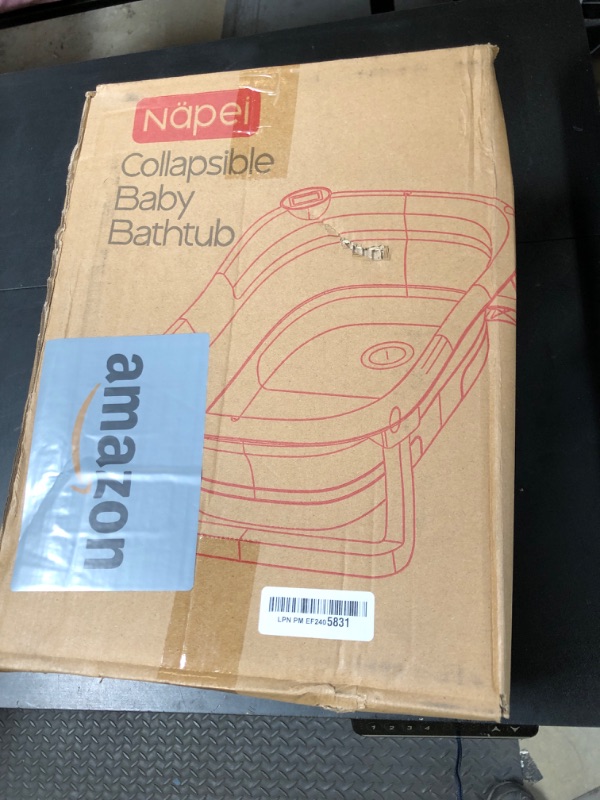 Photo 1 of napei Collapsible Baby Bathtub,Baby Bath Tub with Soft Cushion & Thermometer,Baby Bathtub Newborn to Toddler 0-36 Months,Portable Travel Baby Tub