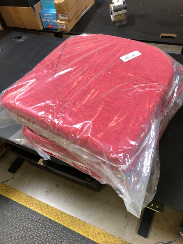 Photo 1 of Basic Beyond Chair Cushions for Dining Chairs 4 Pack, Kitchen Chair Cushions with Ties and Non Slip Backing, 16 x 16 inches Chair Pads for Dining Chairs(Red)