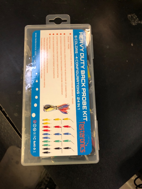 Photo 1 of 24 in 1 Heavy Duty Electrical Back Probe Kit | 4 PCS Extended Back Probe Wires | 20 PCS Alligator Clip to Back Probe Needle