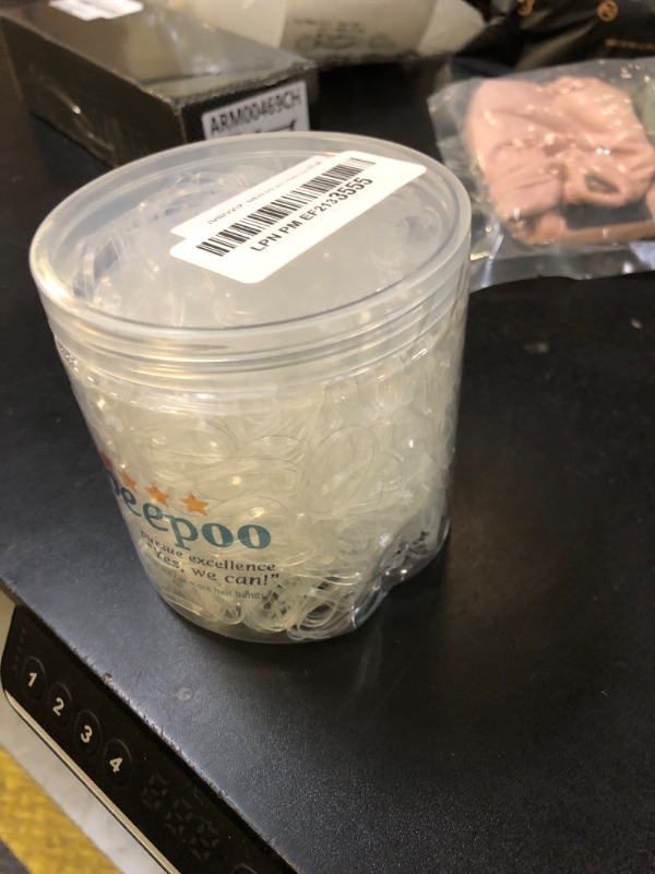 Photo 1 of Clear Hair Elastics, BEBEEPOO 2000pcs Mini Rubber Bands for Hair, Clear Mini Elastic Hair Ties with Small Box, Soft Small Hair Tties for Girls Kids Women