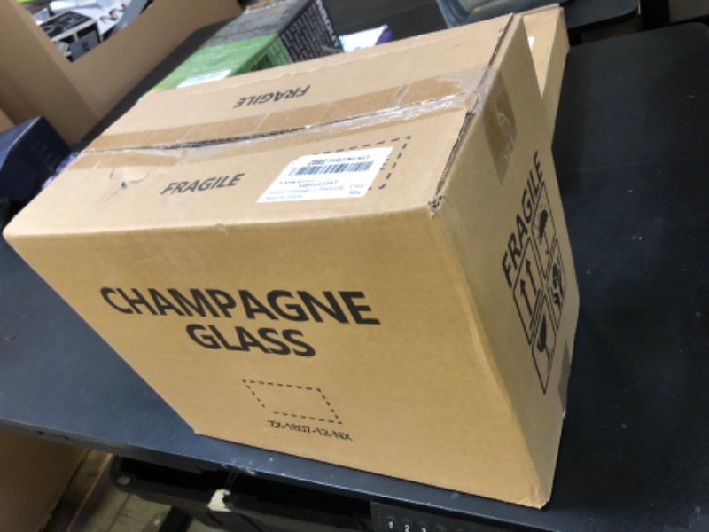 Photo 1 of UMEIED Champagne Glasses, Set of 12 Champagne Flutes with Classic Shape, Long stem Sparkling Wine glasses for Wedding, Restaurant, Bar, Wine Toasting, Clear