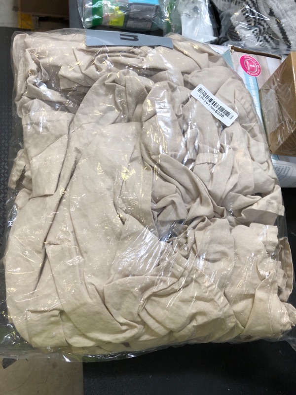 Photo 1 of LBRO2M 100% French Linen Bed Skirt King Size 14" Drop Tailored Drape Design Natural Flax Basic Dust Border Soft Bed Skirt (King, Linen)