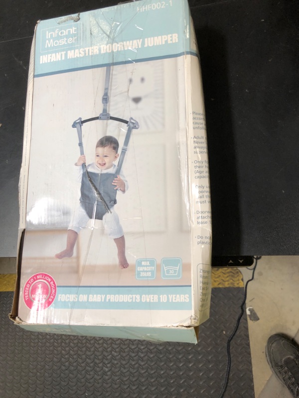 Photo 1 of Infant Master Baby Doorway Jumpers, Sturdy Johnny Jumper Adjustable 10.8"-23.6" Strap, Soft Baby Johnny Bouncer w/Seat Bag, Protable Doorway Jumper and Boucer for Baby, Ideal Gift for Infant