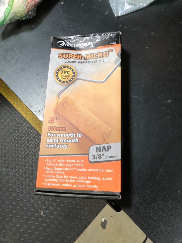 Photo 1 of ROLLINGDOG Mini Roller - 4 Inch Jumbo Microfiber Small Paint Roller Covers 3/8” Nap