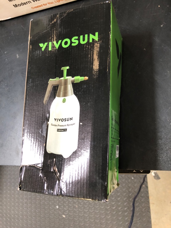 Photo 1 of VIVOSUN Handheld Garden Sprayer, 1L Pump Sprayer, 34oz Water Spray Bottle with Safety Valve, Adjustable Nozzle, Extended Spray Rod & Additional Seals, Ideal for Watering, Fertilizing, Cleaning