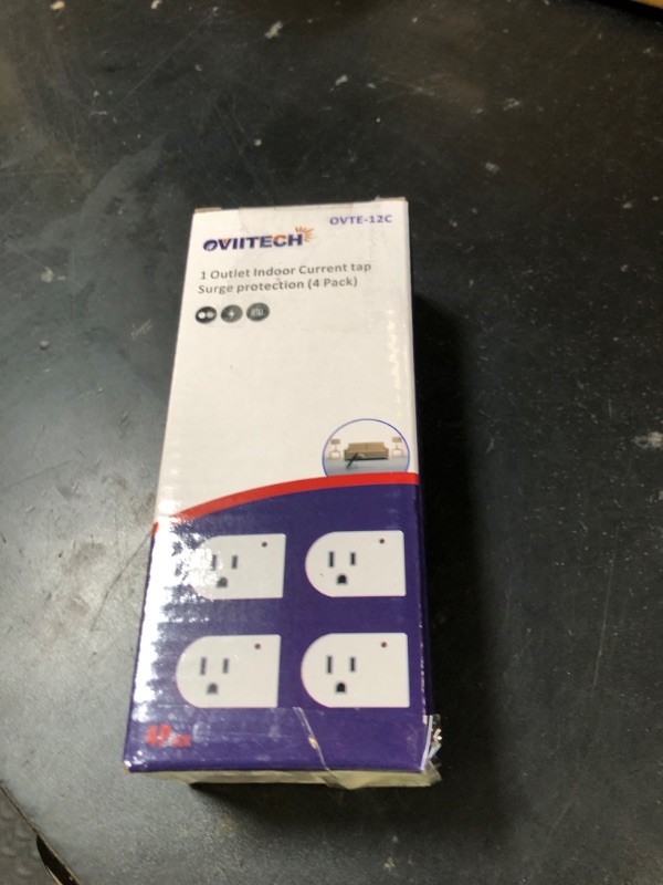 Photo 1 of Single Surge Protector Plug, Grounded Outlet Wall Tap Adapter with Indicator Light, 1 Outlet,245J/125V, ETL, White, 4Pack