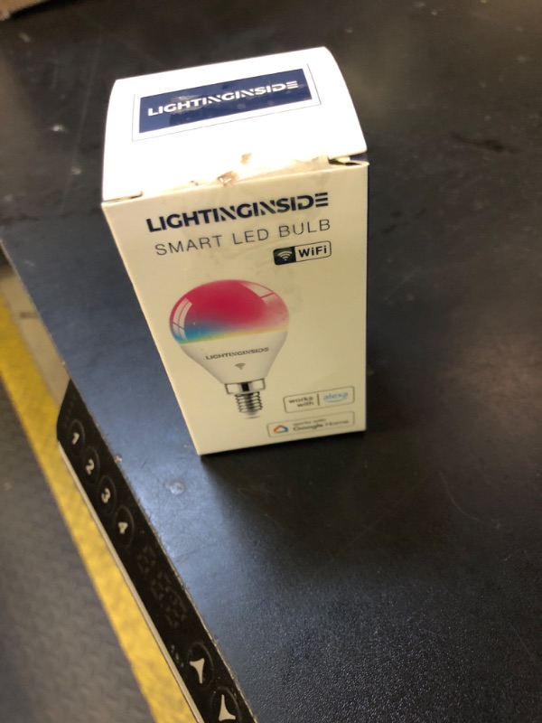 Photo 1 of Lightinginside E12 Smart Light Bulbs 50W Equivalent, WiFi G16 1/2 RGBCW Candelabra Ceiling Fan Smart Bulb Compatible with Alexa/Google Assistant/Smart Life, 5W 550LM, 2.4G WiFi Only, ETL Listed, 1PC