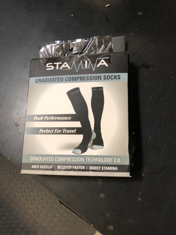 Photo 1 of Physix Gear Compression Socks for Men & Women 20-30 mmhg, Best Graduated Athletic Fit for Running Nurses Shin Splints Flight Travel & Maternity Pregnancy -Boost Stamina Circulation & Recovery GRY LXL