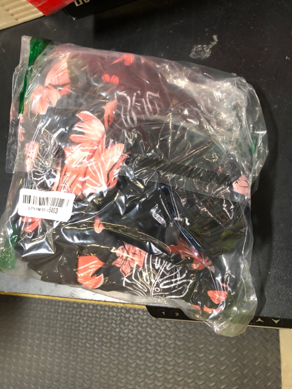 Photo 1 of Yonique Two Piece Tankini Bathing Suits T-Back Blouson Swim Tops with Boy Shorts Women Swimsuits Sporty Swimwear Black and Flowers M
