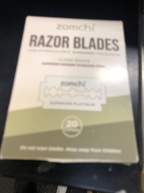 Photo 1 of Zomchi Double Edge Razor Blades 2.0, 100 Counts Safety Razor Blades for Shaving, Platinum Stainless Steel Shaving Blades for Men and Women, Fits All Standard Double Edge Razors