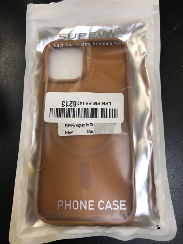 Photo 1 of SUPFINE Magnetic for iPhone 12 Case/iPhone 12 Pro Case (Compatible with MagSafe)(Military Grade Drop Protection) Slim Translucent Matte Shockproof with Anti-Fingerprint Phone Case,Brown