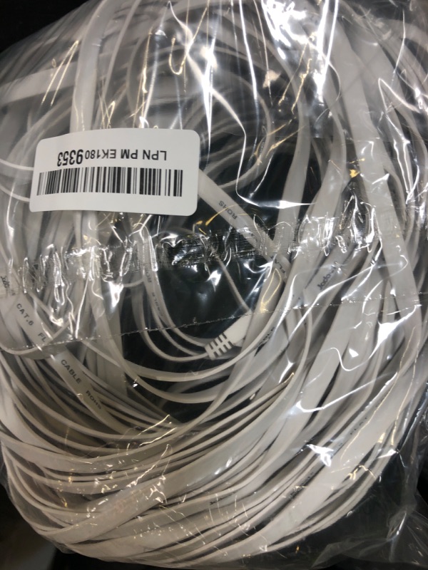 Photo 1 of Jadaol Cat 6 Ethernet Cable 100 ft, Outdoor & Indoor 10Gbps Support Cat8 Cat7 Network, Flat RJ45 Internet LAN Computer Patch Cable for Router, Modem, Switch, Gaming Consoles, Streaming Devices, White