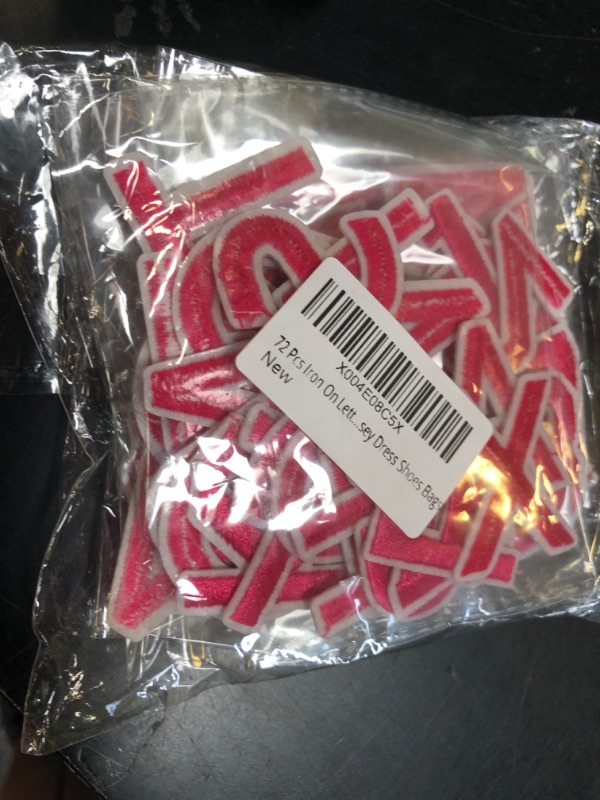Photo 1 of 72 Pcs Iron On Letters and Numbers Patches for Clothes, 2 Sets Pink Alphabet Embroidered Patch A-Z & Numbers 0-9 Applique for Clothing Backpack Fabric Jeans Hats Jersey Dress Shoes Bags