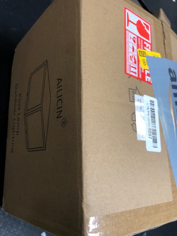 Photo 1 of AILICIN Pillar Lamp Post Light, Tempered Glass Shade?Fence Deck Cap Light Lantern Column Lamp for Flat Surface Patio Garden Decoration with IP55 Waterproof E26 LED Bulb (Electric Powered)