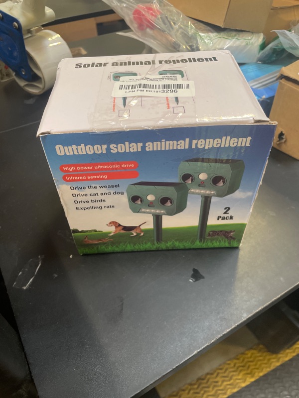 Photo 1 of Ultrasonic Squirrel Deer Repellent Devices Cat Repellent Outdoor, Waterproof Solar Animal Repellent with Motion Sensor Deterrent Light for Rabbit Raccoon Coyote Skunk Rodent Dog Possum Armadillo (4)