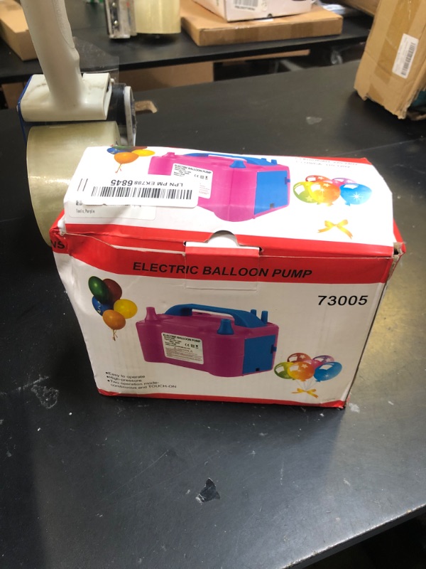 Photo 1 of Electric Balloon Pump,110V 600W Balloon Blower Inflator Dual Nozzle Air Pump Balloons Inflator for Decoration, Party, Sport,Gifts:2 Balloon Tying Tools,Purple