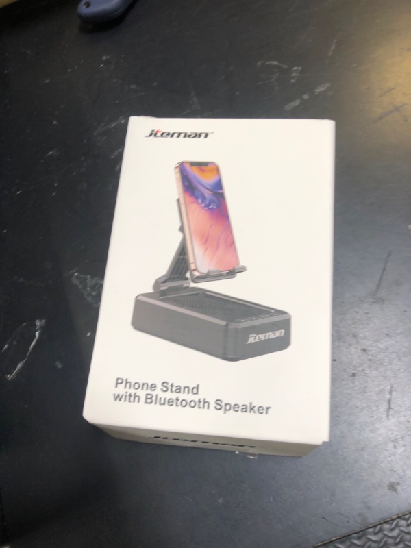 Photo 1 of Cell Phone Stand with Wireless Bluetooth Speaker and Anti-Slip Base HD Surround Sound Perfect for Home and Outdoors with Bluetooth Speaker for Desk Compatible with iPhone/ipad/Samsung Galaxy