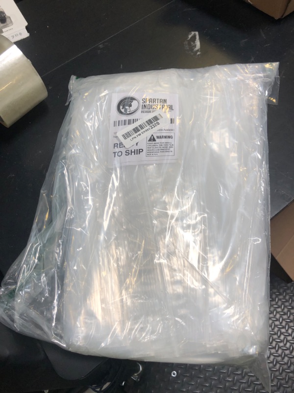 Photo 1 of Spartan Industrial - 13" X 18" (100 Count) 2 Mil Clear Reclosable Zip Plastic Poly Bags with Resealable Lock Seal Zipper