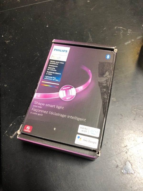 Photo 1 of Philips Hue Indoor 3-Foot Smart LED Light Strip Plus Extension - Color-Changing Single-Color Effect - Requires Base Kit - Control with Hue App - Works with Alexa, Google Assistant and Apple HomeKit