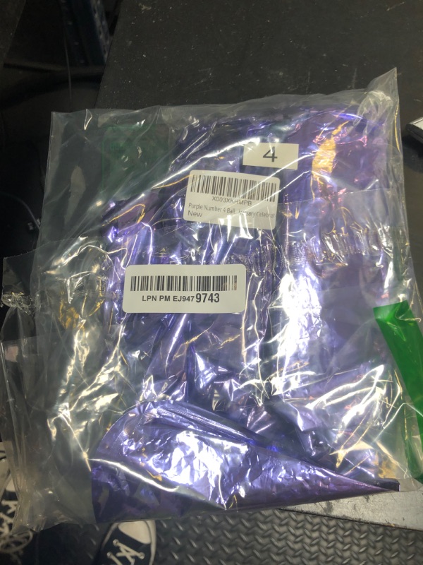 Photo 1 of Purple Number 4 Balloon 40 Inch, Big Large Foil Helium Number Balloons, Giant Mylar Number 4 Balloons for 4 Year Old Birthday Anniversary Party Decorations Supplies