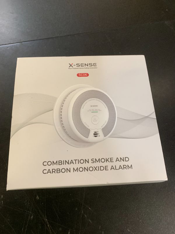 Photo 1 of X-Sense 2-in-1 Smoke and Carbon Monoxide Detector Alarm (Not Hardwired), 10-Year Battery-Operated Dual Sensor Fire & CO Alarm, SC06, 1-Pack
