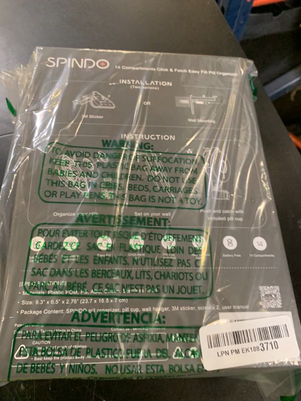 Photo 1 of Fullicon Weekly Pill Dispenser Organizer with 14 Large Compartments and Child-Proof Lock, Spindo Medicine Dispenser-Dispense Vitamin/Tablet/Supplement for Elderly/Amnesia/Dementia