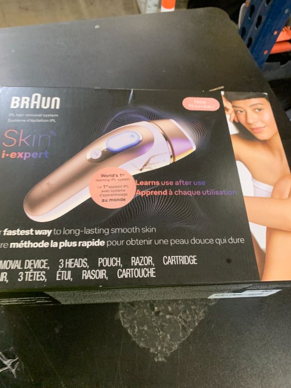 Photo 1 of Braun IPL Skin i·Expert, at Home Laser Hair Removal, Holiday Gifts for Women and Men with Free App, Vanity Case, Venus Razor, 3 Smart Heads, PL7243