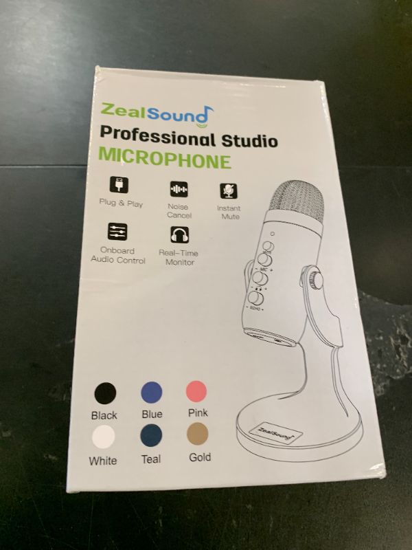 Photo 1 of ZealSound USB Microphone,Condenser Computer PC Mic,Plug&Play Gaming Microphones for PS 4&5.Headphone Output&Volume Control,Mic Gain Control,Mute Button Vocal,YouTube Podcast on Mac&Windows(Black)