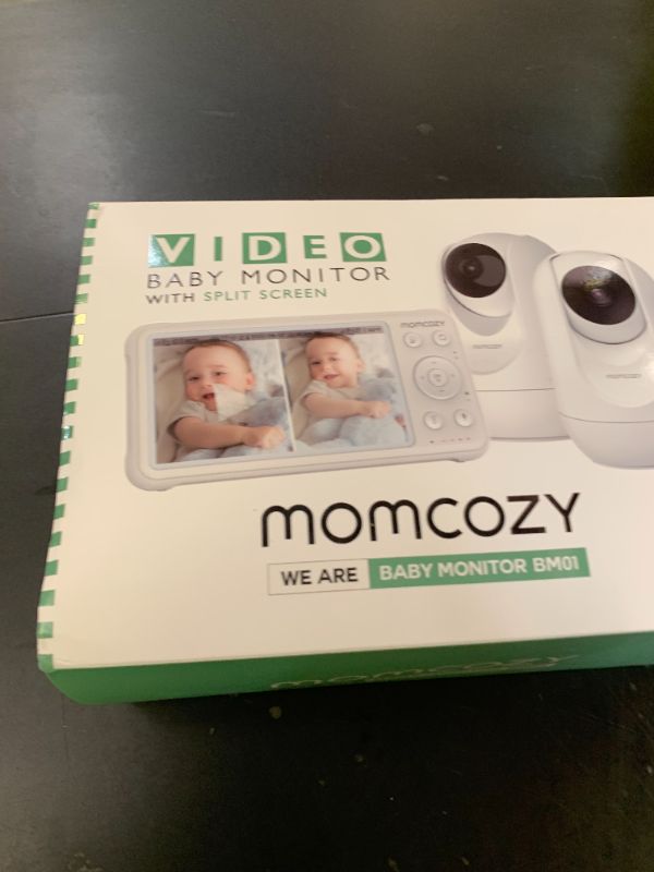 Photo 1 of Momcozy Baby Monitor with 2 Cameras 5’’ 1080P Split Screen Video Baby Monitor with Camera and Audio no WiFi for Baby Safety 5000mAh Battery Infrared Night Vision 2-Way Audio 960ft Range Ideal Gift