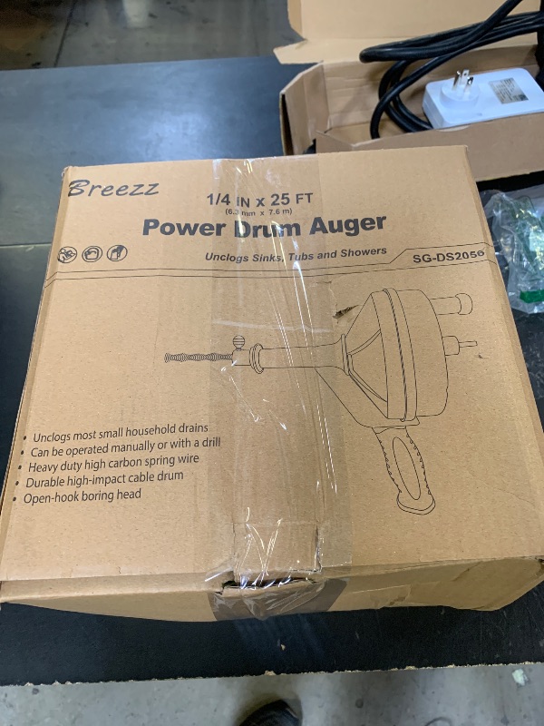 Photo 1 of Drain Auger, Clog Remover with Drill Adapter, 25 Feet Flexible Plumbing Snake Use Manually or Powered for Kitchen,Bathrom and Shower Sink, Comes with Gloves (orange)