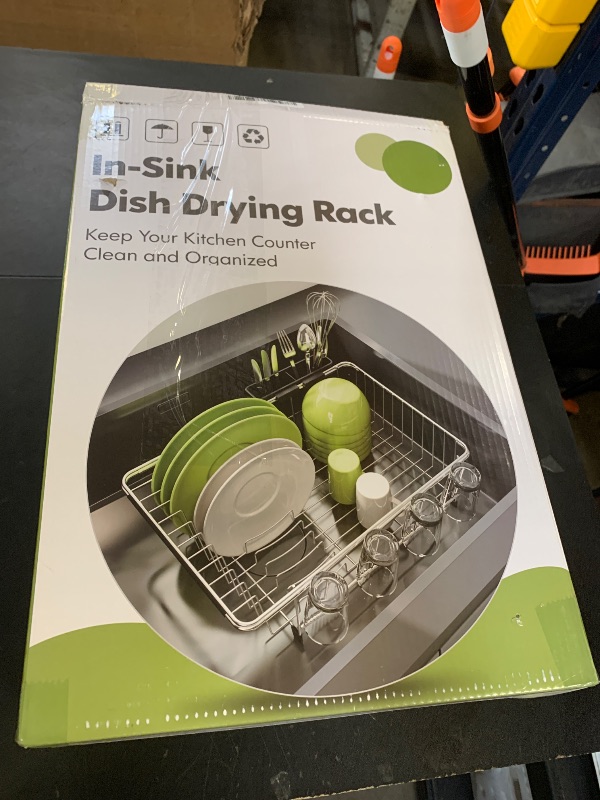 Photo 1 of JASIWAY Dish Drying Rack in Sink, Expandable Stainless Steel Dish Drainers for Kitchen Counter, Dish Dryer Rack for Inside Sink, Over The Sink Dish Racks with Utensil Holder, Silver