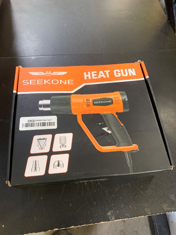 Photo 1 of SEEKONE Heat Gun 1800W Heavy Duty Fast Heat Hot Air Gun Kit with 752?&1112??400?-600?? Dual-Temperature Settings and 4 Nozzles with Overheat Protection for Crafts, Shrinking PVC, Stripping Paint