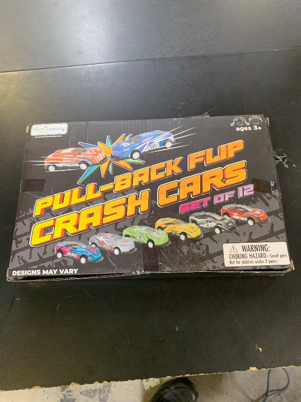 Photo 1 of ArtCreativity Pullback Flip Cars for Kids – Set of 12 Stunt Toy Cars in 8 Designs – Diecast Mini Race Cars for Boys and Girls – Fun Retro Car Toys for Racing and Tricks