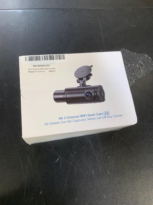 Photo 1 of Miden X5 4K WiFi Dash Cam Front and Rear Inside, 2160P+1080P+1080P FHD 3 Channel Dash Camera for Cars, 360° All Sides Dashcam, Free 64G SD Card, G-Sensor, WDR, Night Vision, 24H Parking Monitor