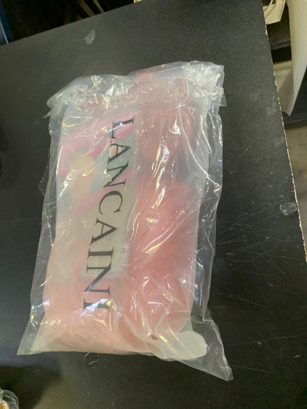 Photo 1 of LANCAINI Pastel Bob Wigs with Bangs for Women Loose Wavy Wig Pastel Wavy Shoulder Length Bob Synthetic Cosplay Wig for Girl Colorful Costume Wigs (Pink)