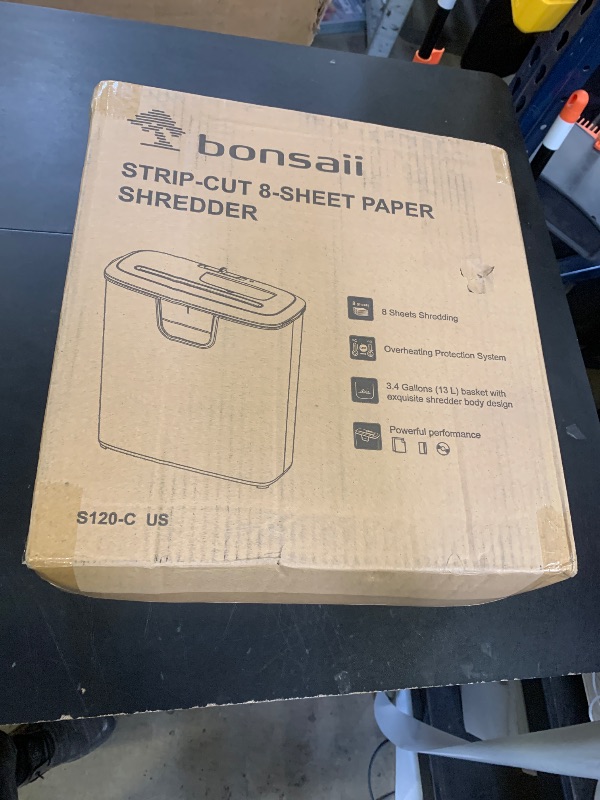 Photo 1 of Bonsaii Paper Shredder for Home Use, 8-Sheet StripCut Home Office Shredder, CD/Credit Card Shredder Machine with Overheat Protection, 3.4 Gallons Wastebasket