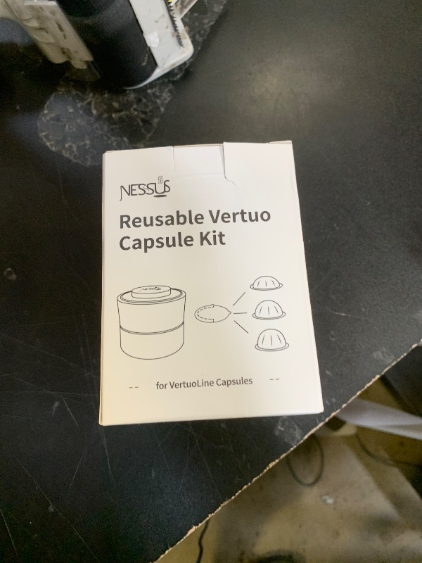 Photo 1 of Nessus Reusable Kit for Nespresso Pods Vertuo, Reuse Old Coffee Pods for Nespresso Vertuo: 100 Pcs Aluminum Foil Seal Lid, Holder, Brush, Refillable Vertuo Plus Next Capsule Machine