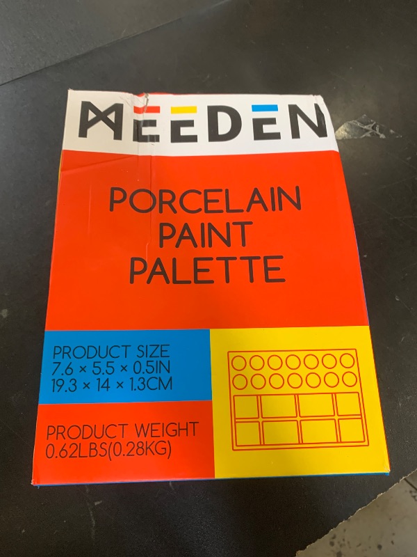 Photo 1 of MEEDEN 22-Well Ceramic Watercolor Palette, Rectangle Porcelain Artist Paint Palette, 7.6'' × 5.5'' Ceramic Mixing Tray for Gouache, Watercolor, Acrylic Painting