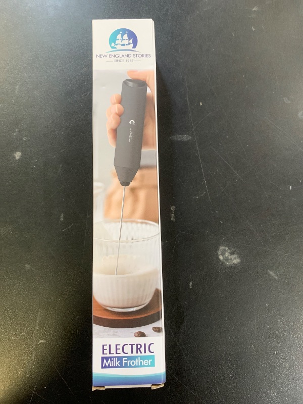 Photo 1 of Powerful Milk Frother Wand - Mini Handheld Milk Frother with Stainless Steel Whisk - Battery-Powered Drink Mixer for Coffee, Lattes, Cappuccinos, Matcha - Coffee Enthusiasts Gift - Black