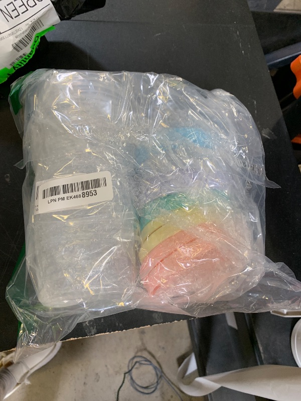 Photo 1 of Yomarket 12pcs 8 oz Plastic Containers with Screw Lids, Reusable Clear Food Storage Containers with Pen and Brush for Snack Salad Fruit, Leakproof Small Freezer Containers, Microwave & Dishwasher Safe