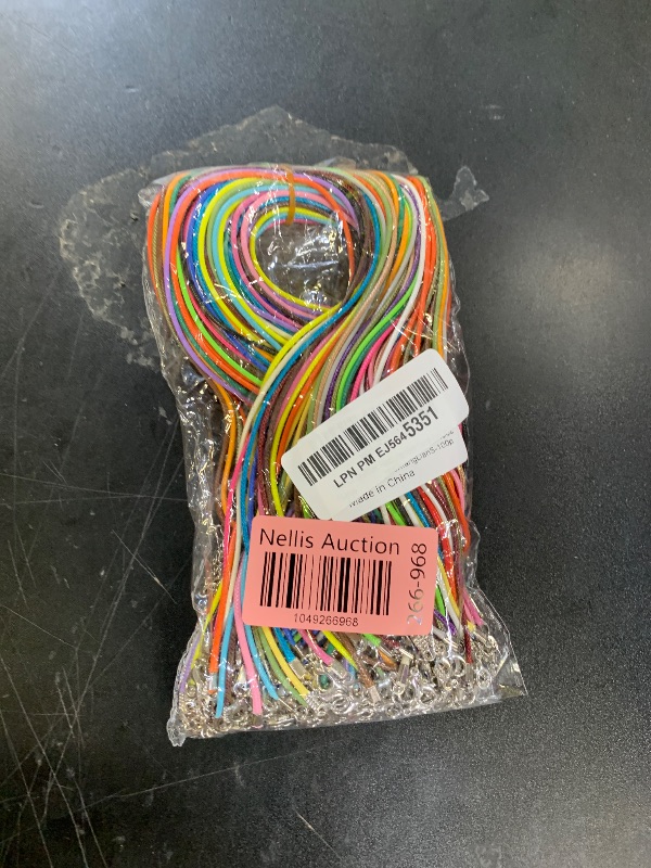 Photo 1 of 100Pcs Leather Necklace Cord with Clasps, Rope Necklace String, 25Color Necklace Cords for Pendants, 19.7" Premium Necklace Chains for Jewelry Making Supplies, 1.5mm Waxed Necklace Bracelet Cord DHOOZ